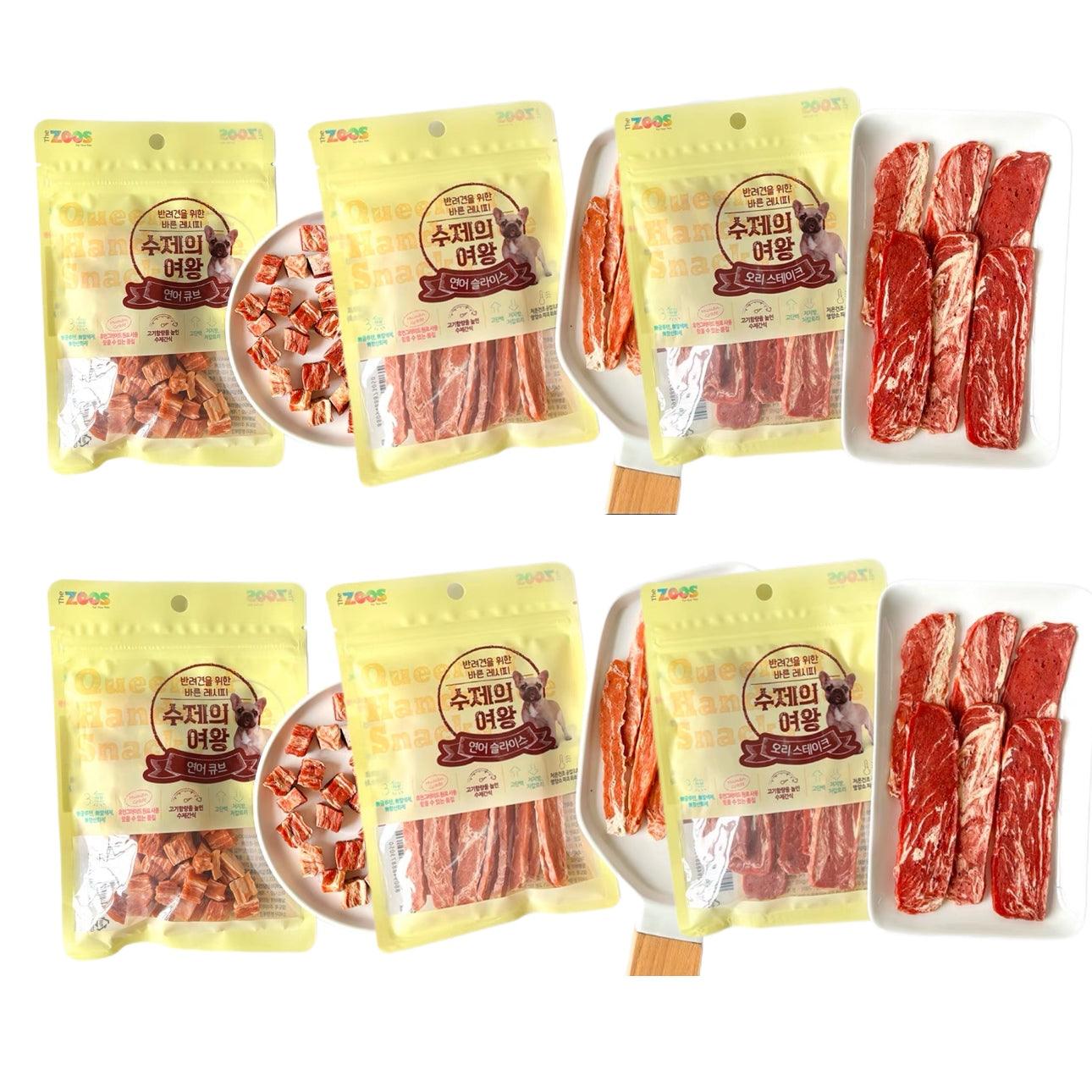 韩国TheZoos 狗狗专用训练肉肉小食 牛肉/鸭肉六款可选 一袋70g入 - Maokidspet