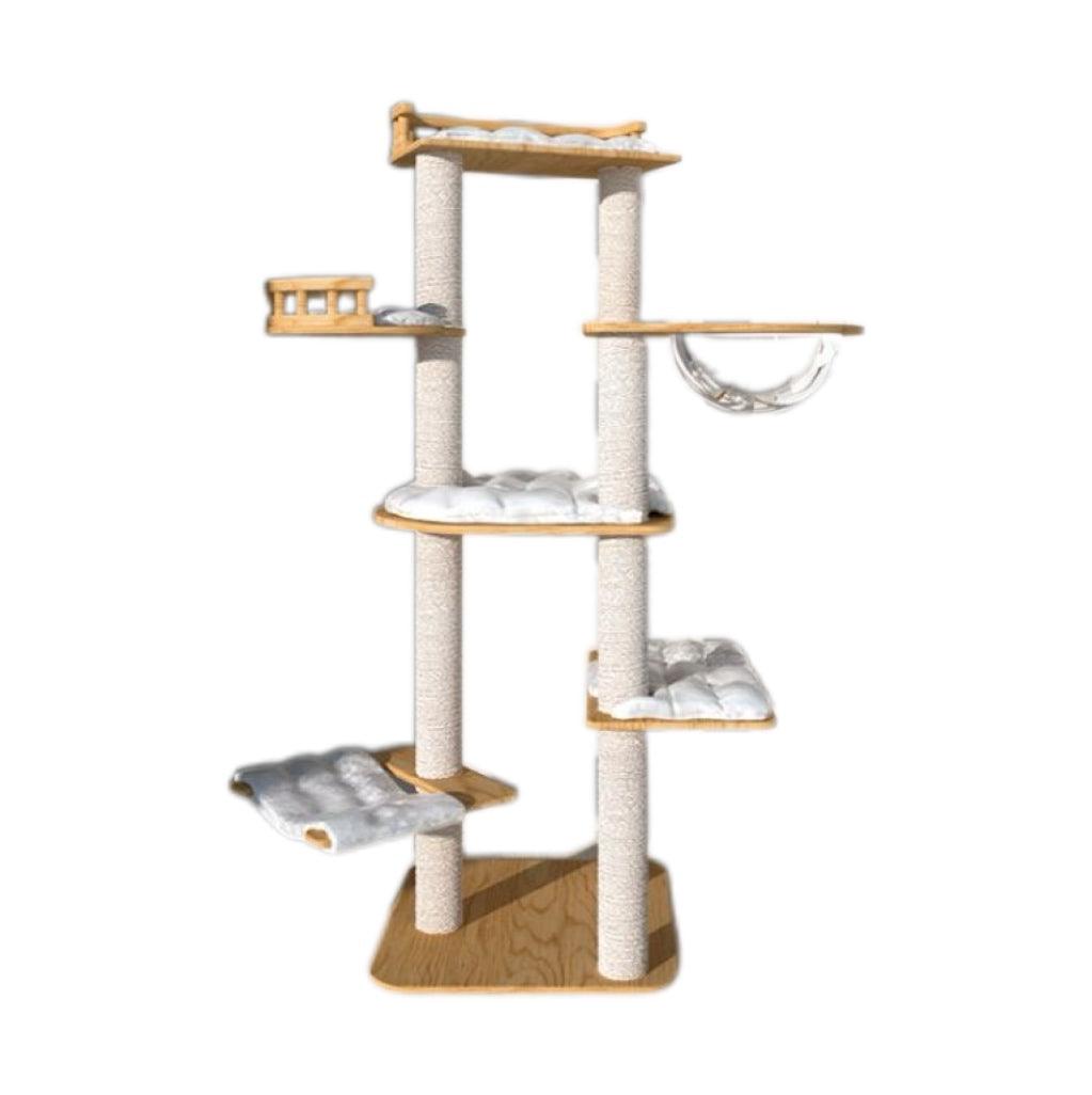 YuChong Sky Garden Solid Wood Cat Tree - 146cm