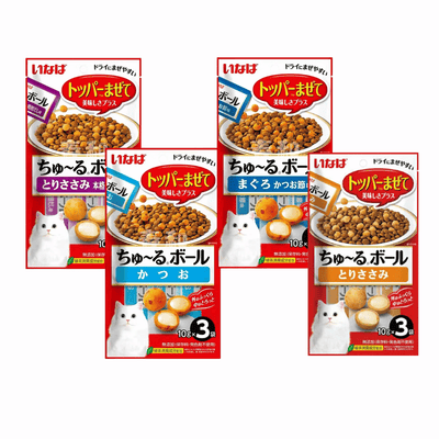 日本Ciao 猫咪专用奶油夹心球 训练小食/拌粮必备 四口味可选 一袋3条入 10g*3袋 - Maokidspet