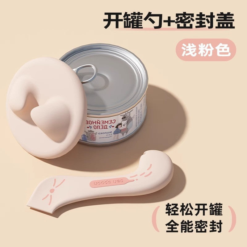 Multi-Function Pet Can Opener & Lid – Silicone Spoon for Pet Cans