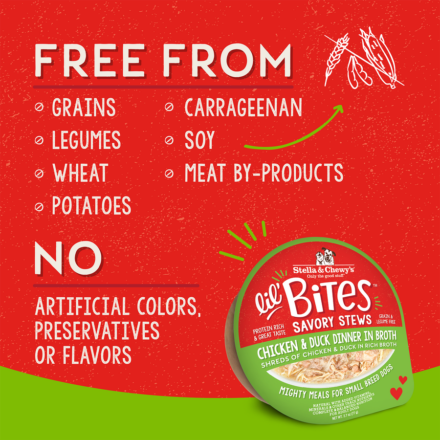 Stella & Chewy's Lil' Bites Savory Stews Chicken & Duck Dinner in Broth