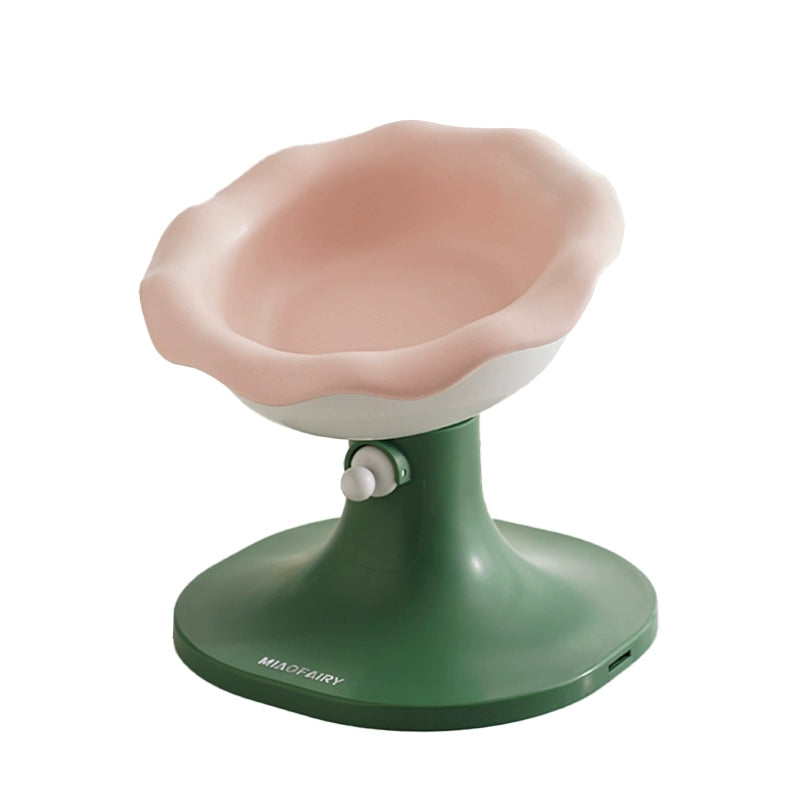 Miaofairy Adjustable Ceramic Pet Bowl - Flower Style