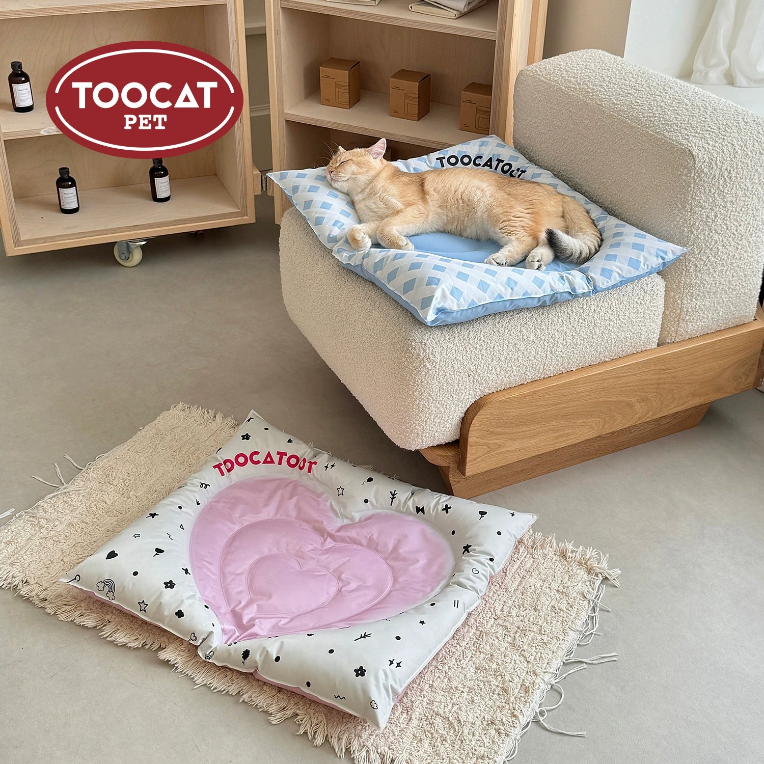 TOOCAT Heart Shape Pet Cooling Mat
