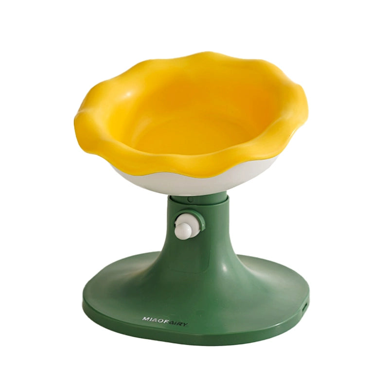 Miaofairy Adjustable Ceramic Pet Bowl - Flower Style