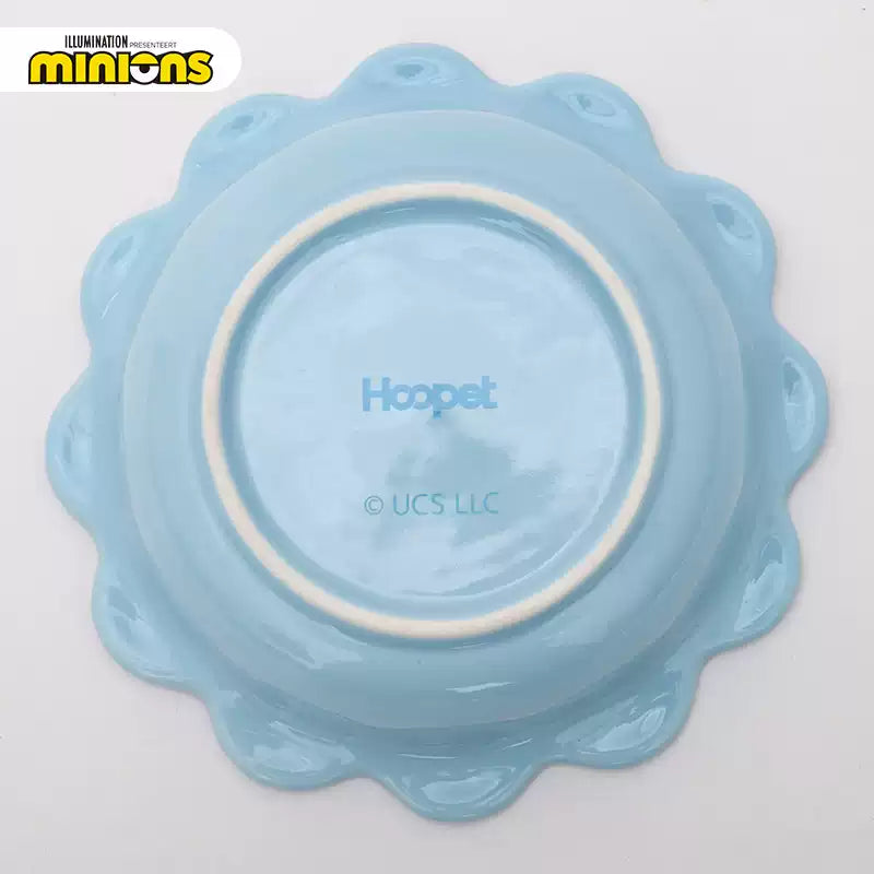 Hoopet Minions小黄人波浪边宠物陶瓷碗 不易打翻 两色可选