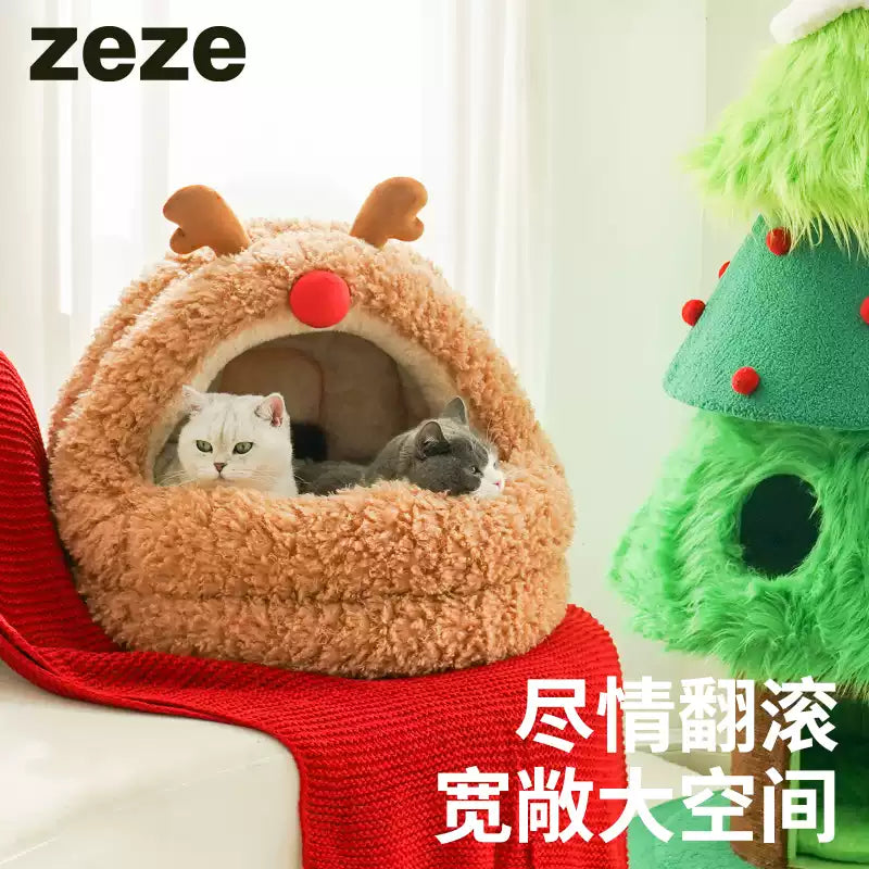 Zeze Reindeer Mongolian Yurt Cat Bed
