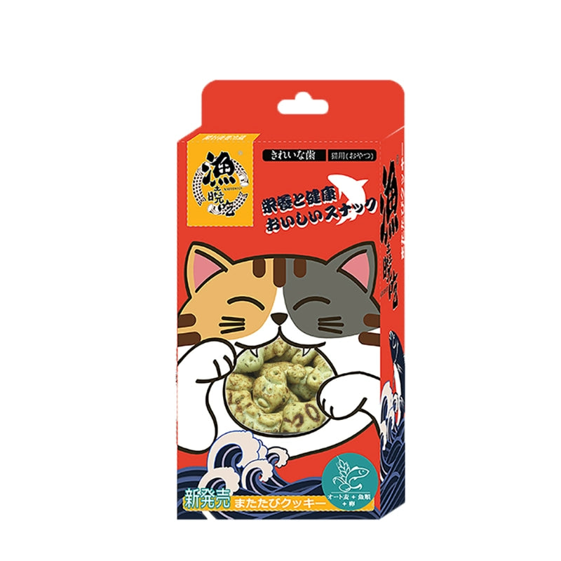 渔晓吃 猫饼干猫咪小零食幼猫洁齿磨牙猫零食 日常训练给予 三文鱼猫薄荷口味