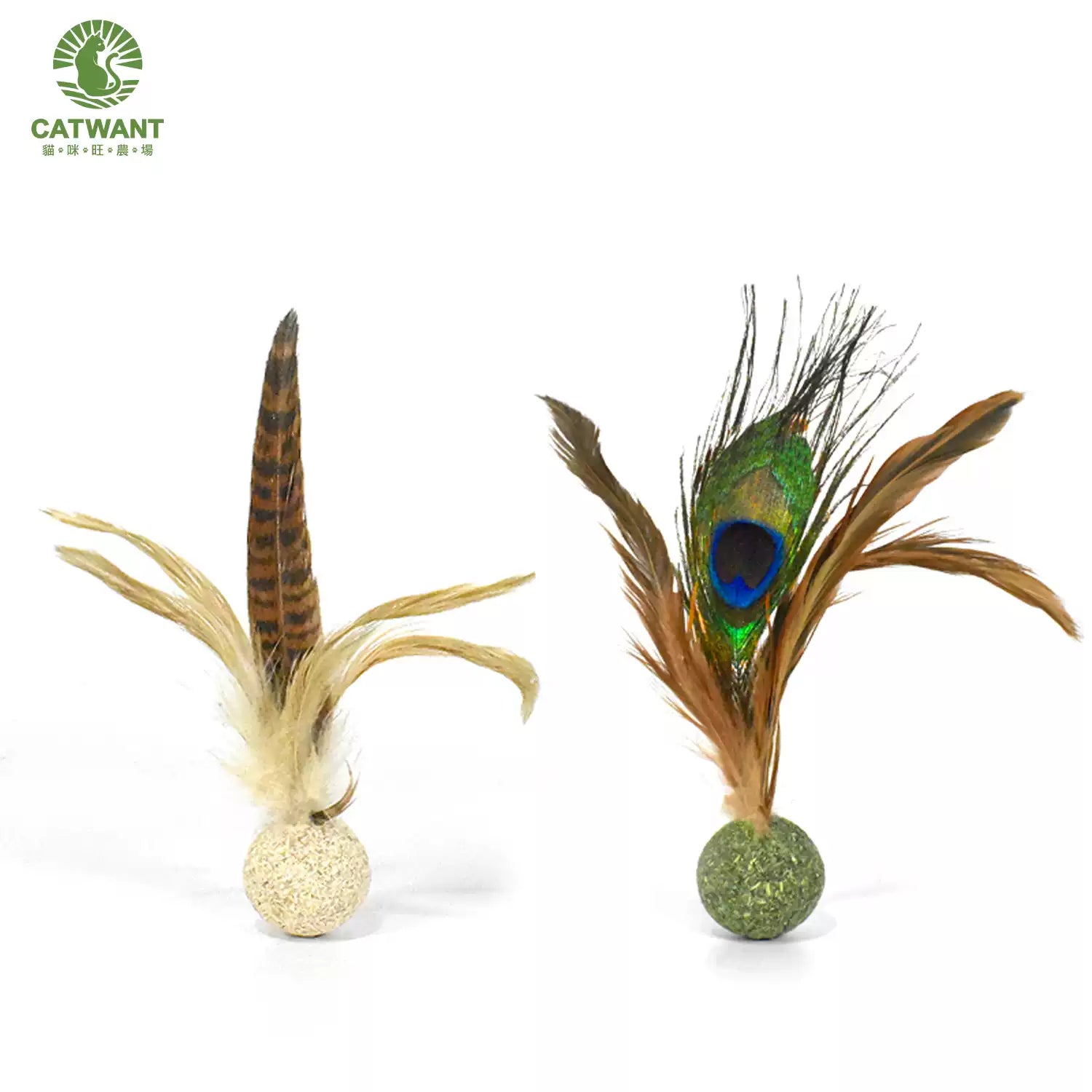 Catwant Feather Kicking Ball Enrichment Toy For Cat