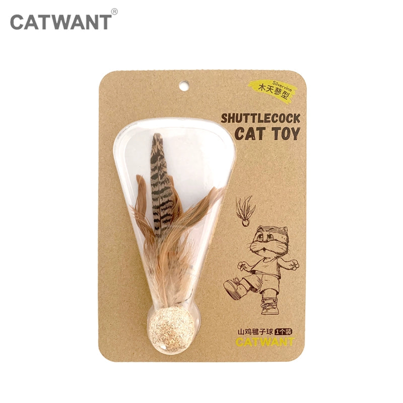 Catwant Feather Kicking Ball Enrichment Toy For Cat