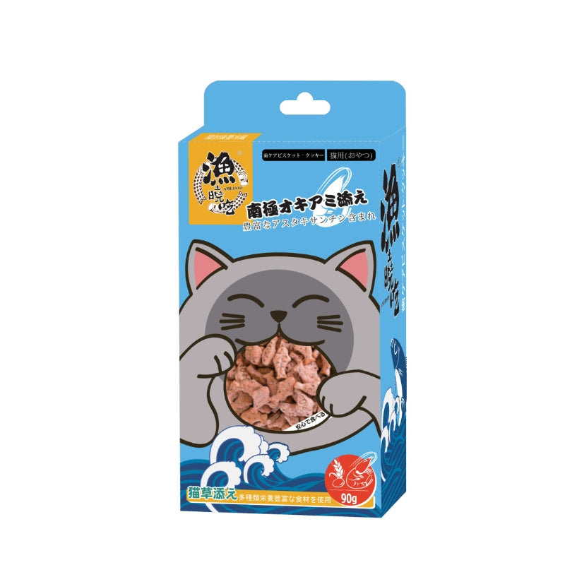 渔晓吃 猫饼干猫咪小零食幼猫洁齿磨牙猫零食 日常训练给予 磷虾猫薄荷口味