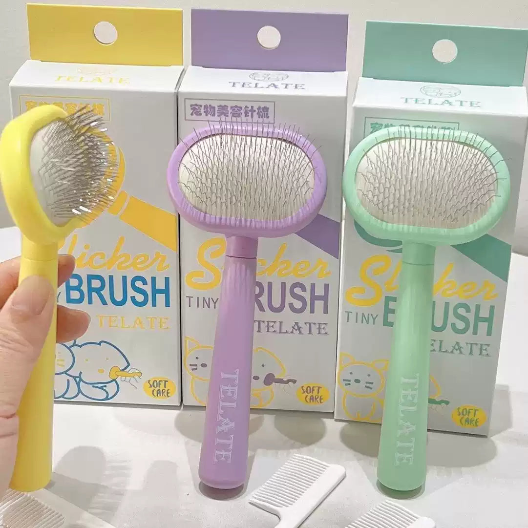 Telate Macaron Mini Pet Brush - Gentle Detangling & Daily Grooming