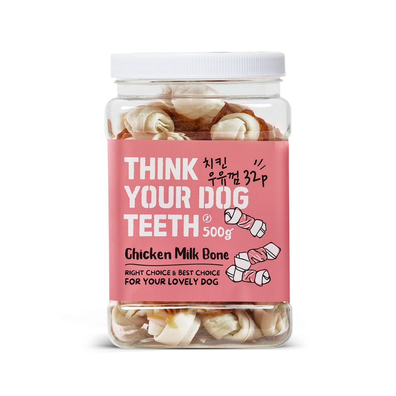 The Zoos Chicken Wrapped Milk Rawhide Chew Knots
