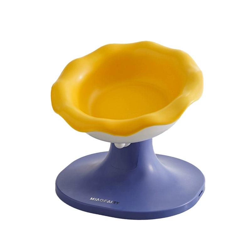 Miaofairy Adjustable Ceramic Pet Bowl - Flower Style