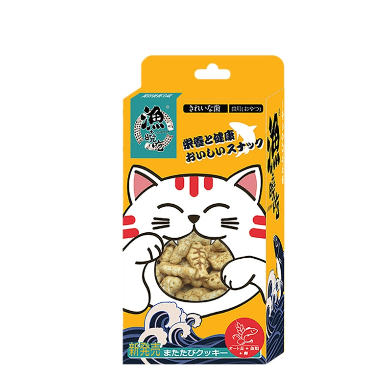 渔晓吃 猫饼干猫咪小零食幼猫洁齿磨牙猫零食 日常训练给予 鳕鱼猫薄荷口味