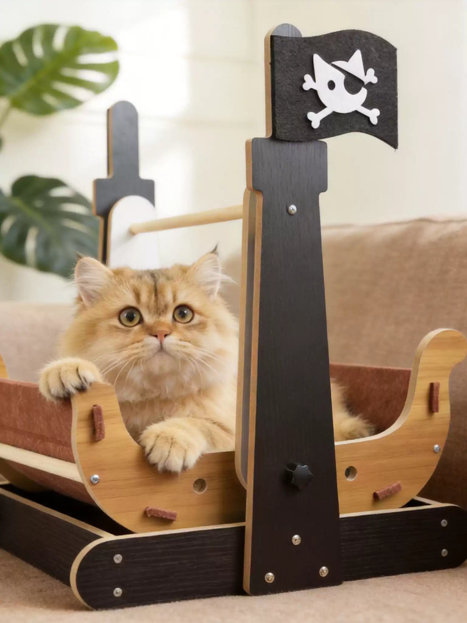 Miaofairy Pirate Ship Cat Hammock Swing Bed