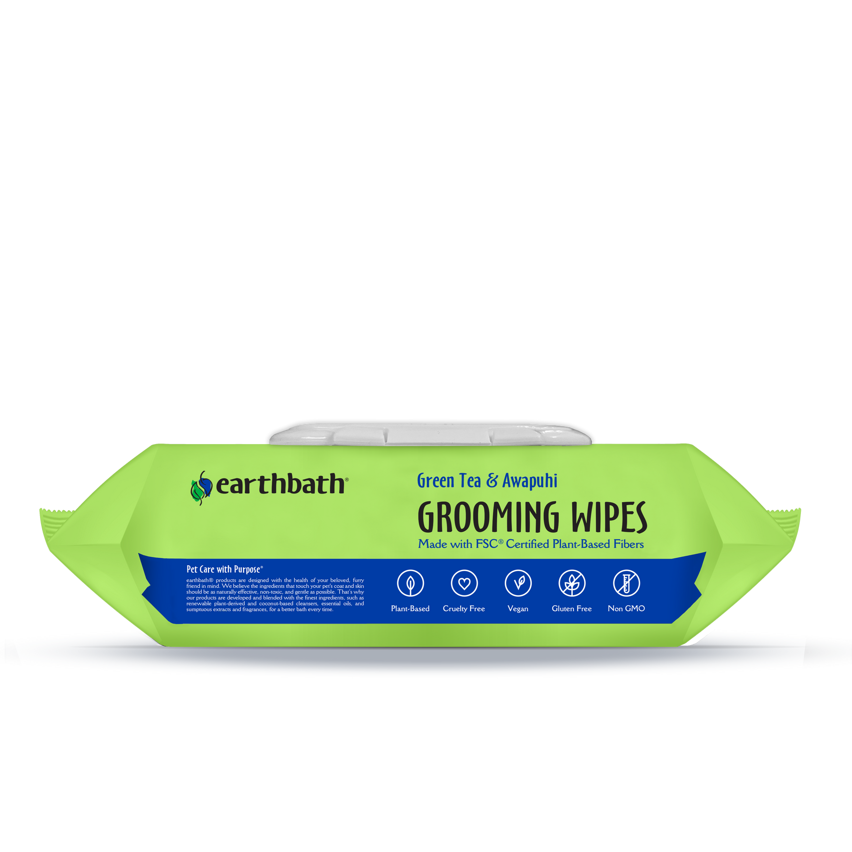 Earthbath Grooming Wipes - Green Tea & Awapuhi - 100 Wipes