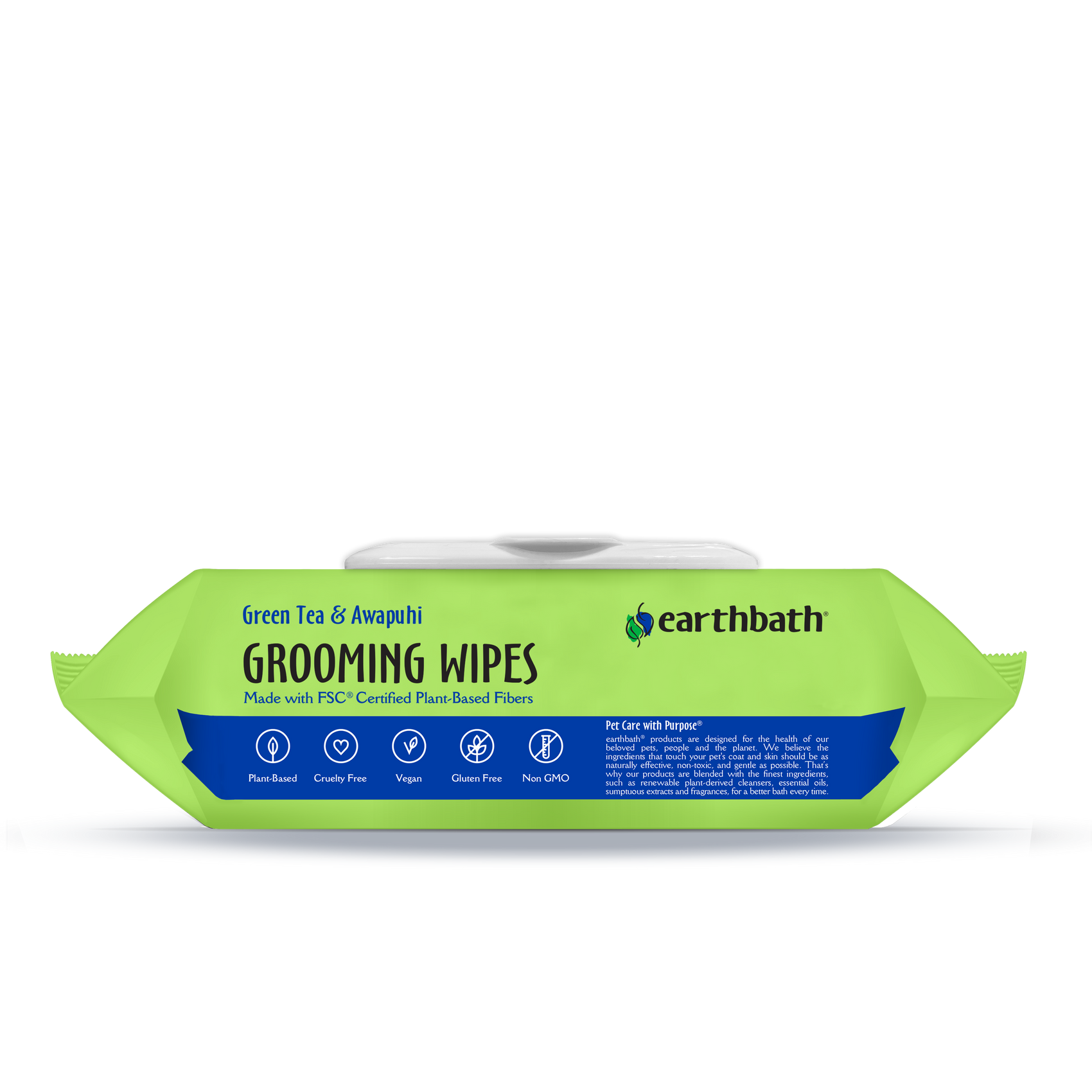 Earthbath Grooming Wipes - Green Tea & Awapuhi - 100 Wipes