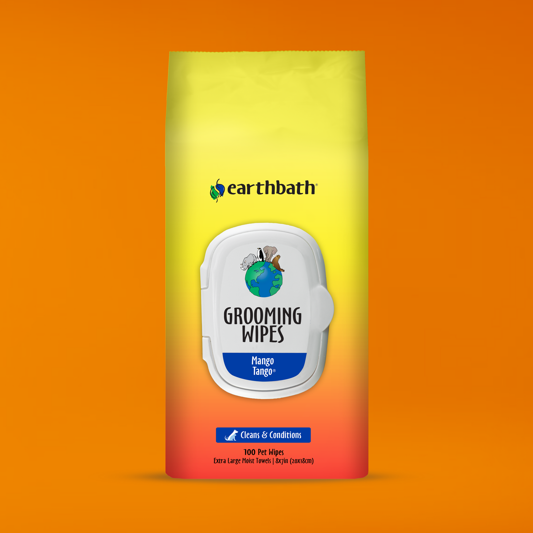 Earthbath Grooming Wipes - Mango Tango - 100 Wipes