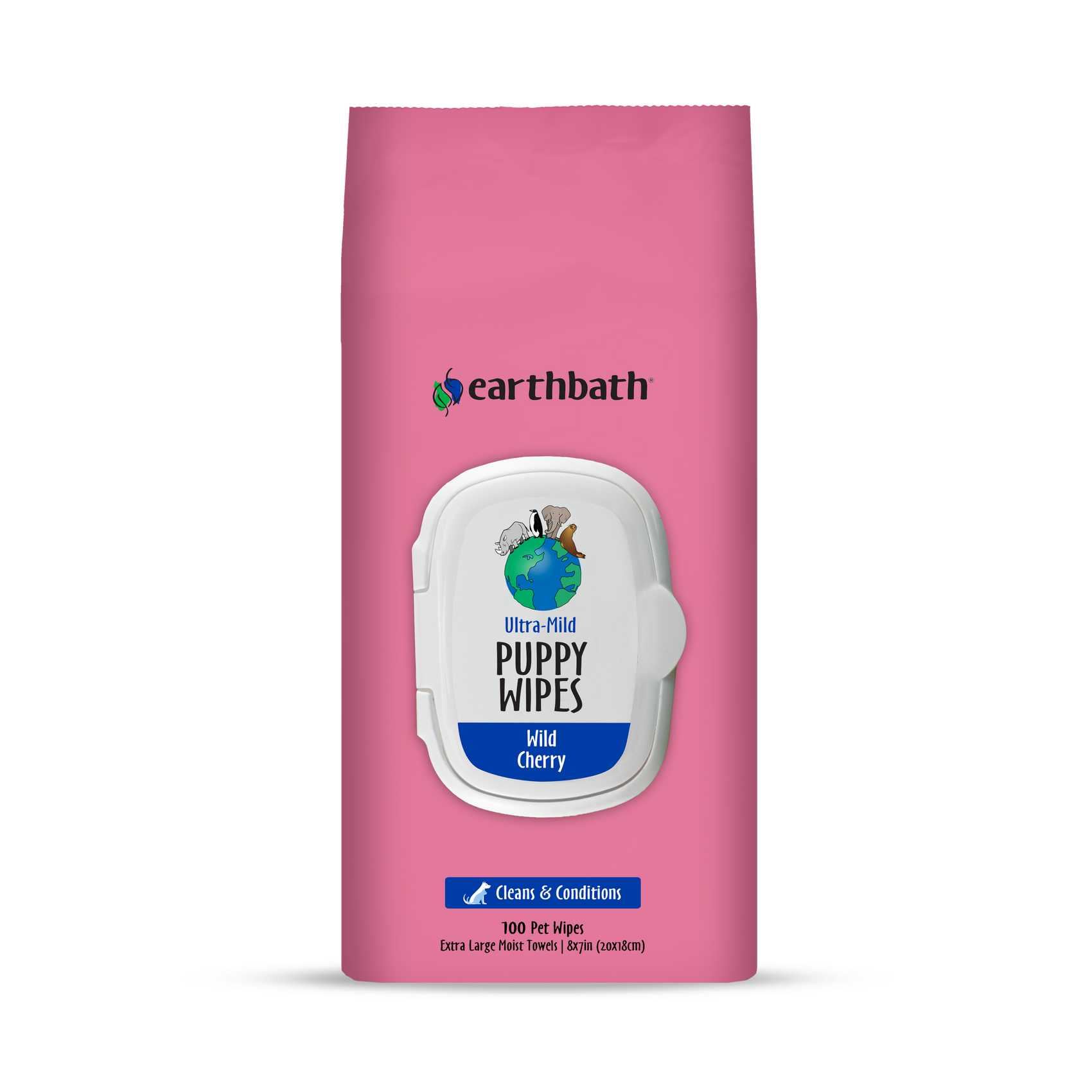 Earthbath Puppy Wipes - Wild Cherry - 100 Wipes