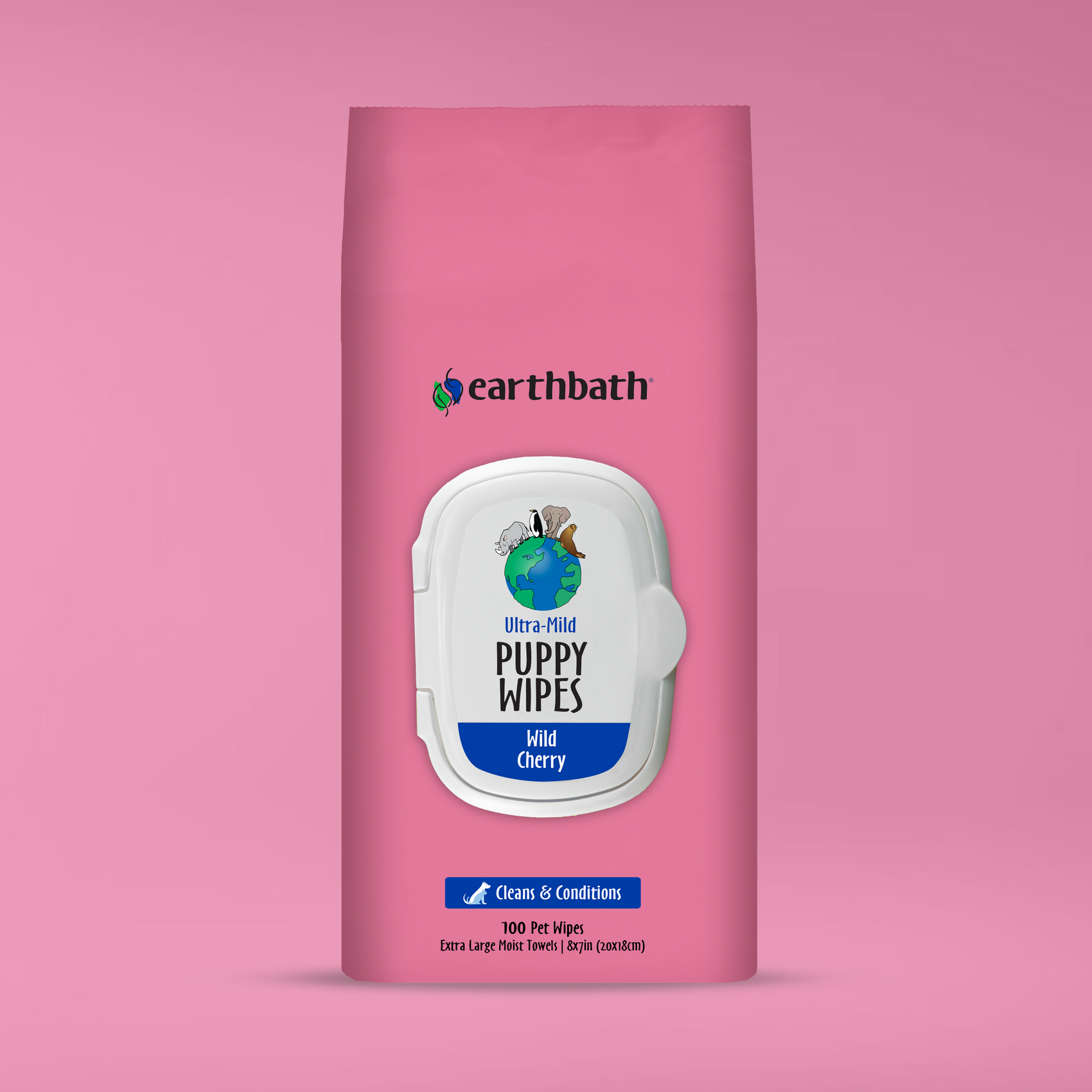 Earthbath Puppy Wipes - Wild Cherry - 100 Wipes