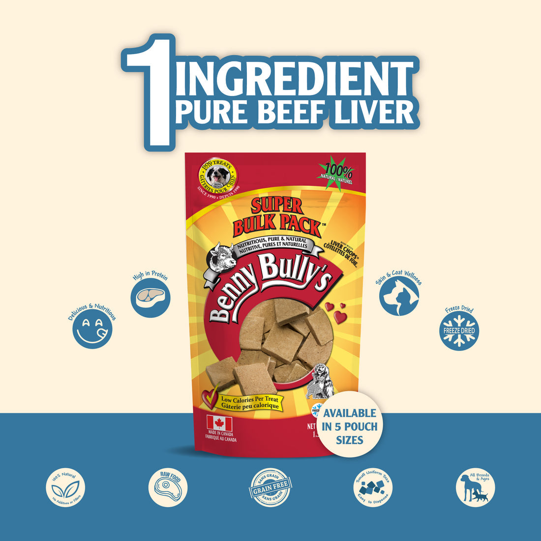 Benny Bullys Beef Liver Plus Original Dog Treat - 40g