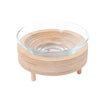 Purroom Glass Bowl With Wood Stand