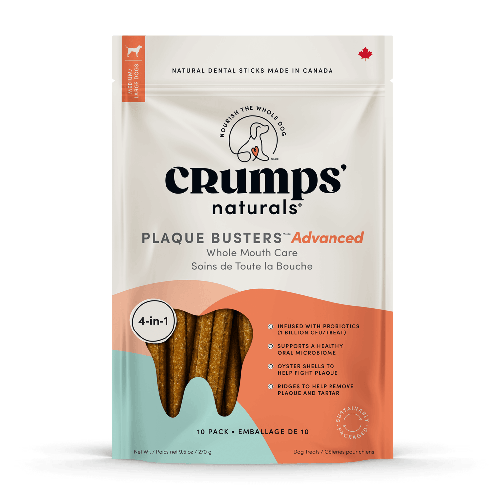 Crumps 狗狗洁牙🦷去牙结石磨牙咬咬棒 升级乳酸菌口味 全面呵护口腔 10根一袋 - Maokidspet