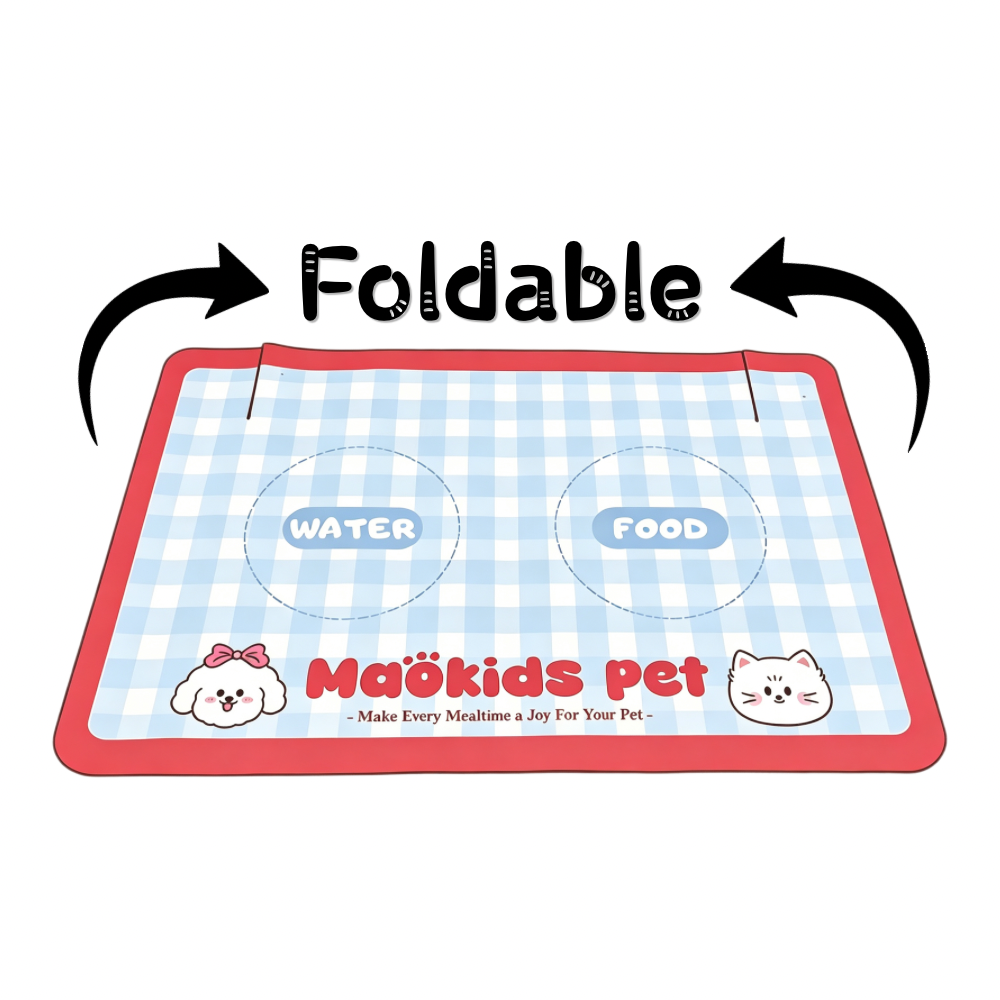Maokids Spill-Proof Semi- enclosed Pet Feeding Mat