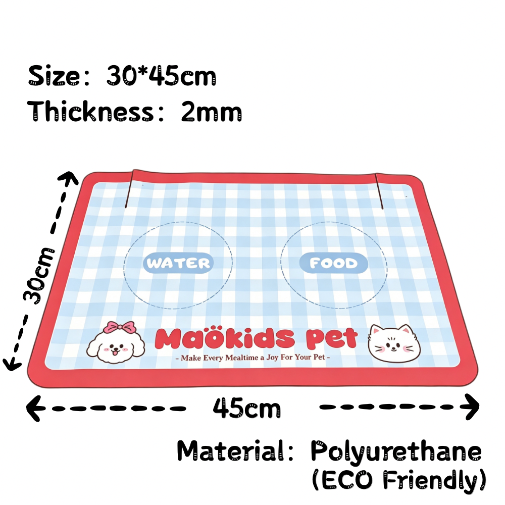 Maokids Spill-Proof Semi- enclosed Pet Feeding Mat