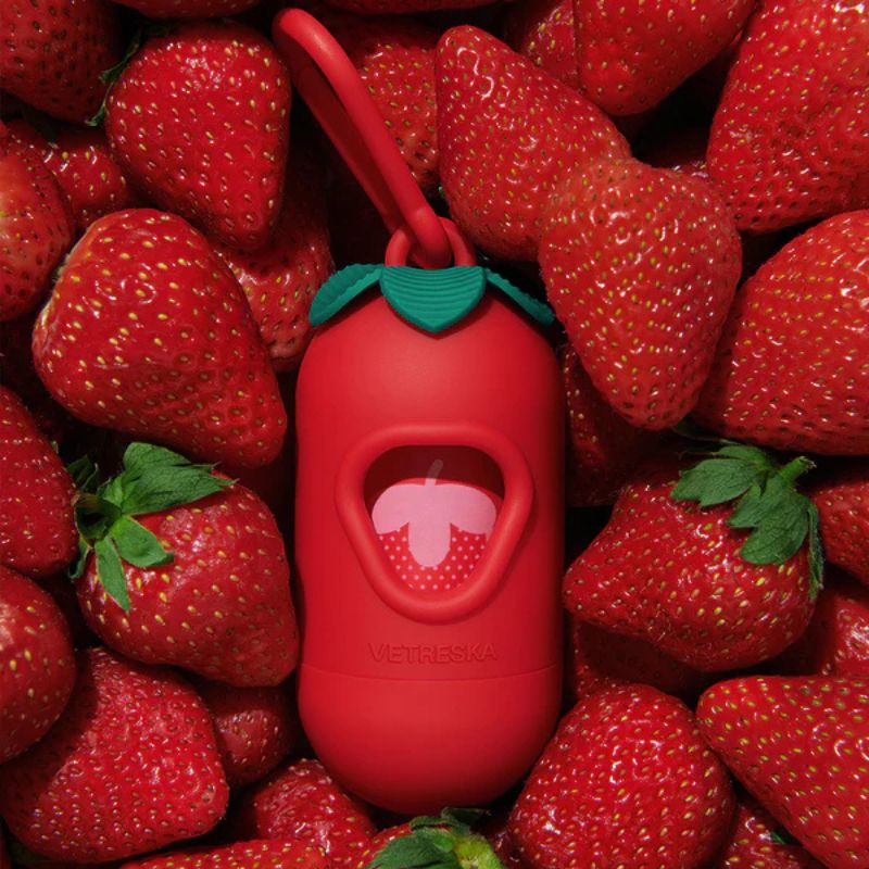 Vetreska Strawberry Pet Poop Bags & Dispenser