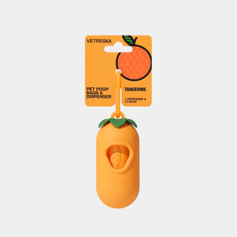 Vetreska Tangerine Pet Poop Bags & Dispenser