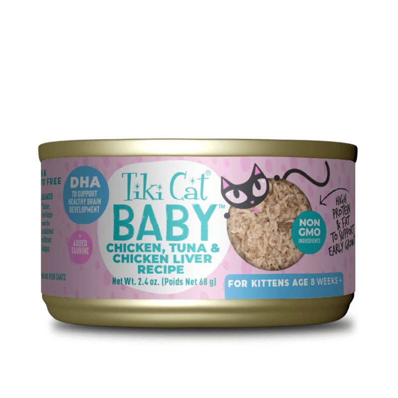 Tiki Cat Baby Shreds Variety Pack Wet Kitten Food - For Kittens Age 8+ Weeks