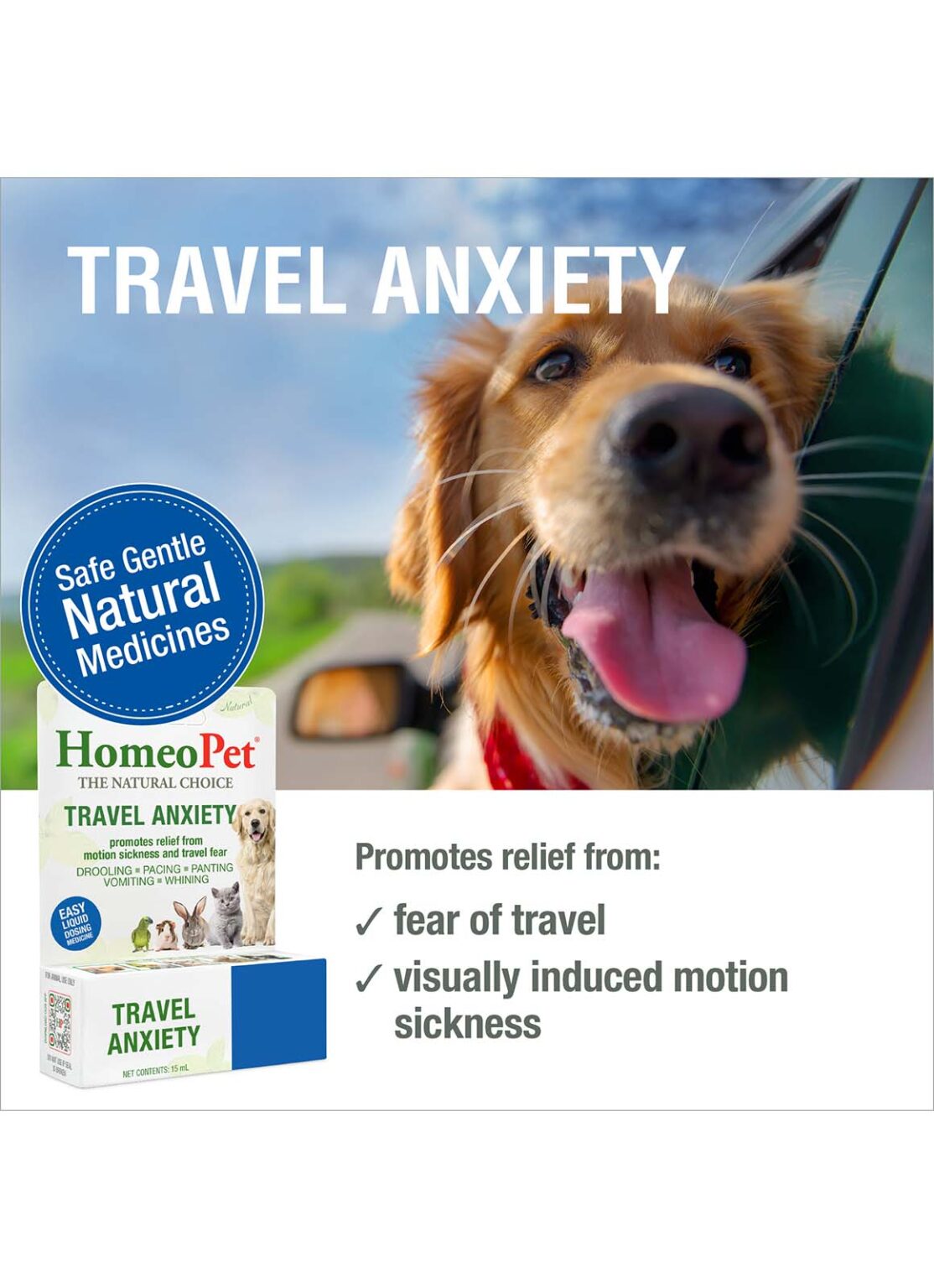 HomeoPet Travel Anxiety Drops For Dog & Cat - 15ml