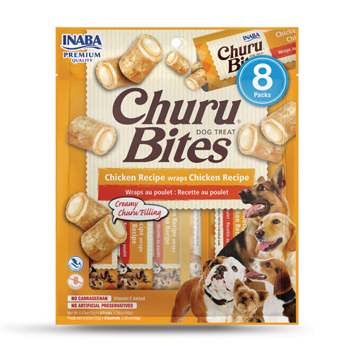 Inaba Churu Bites Dog Treat - Chicken Recipe wraps Chicken Recipe