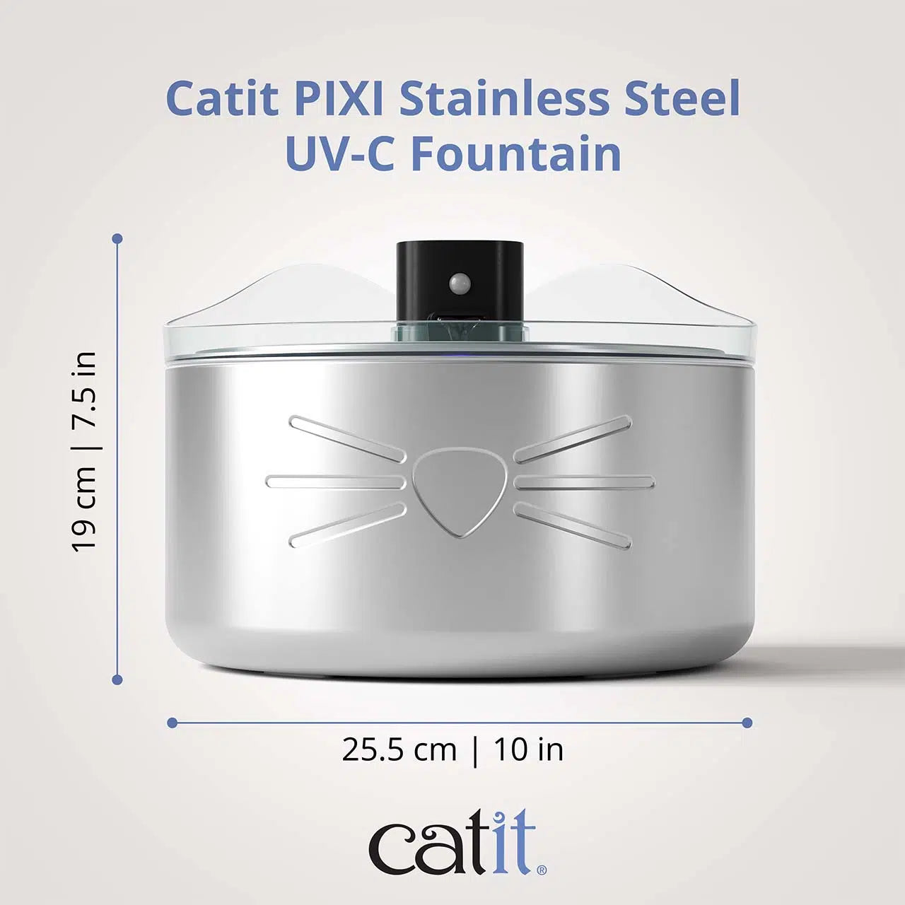 Catit PIXI Stainless Steel UV-C Drinking Fountain