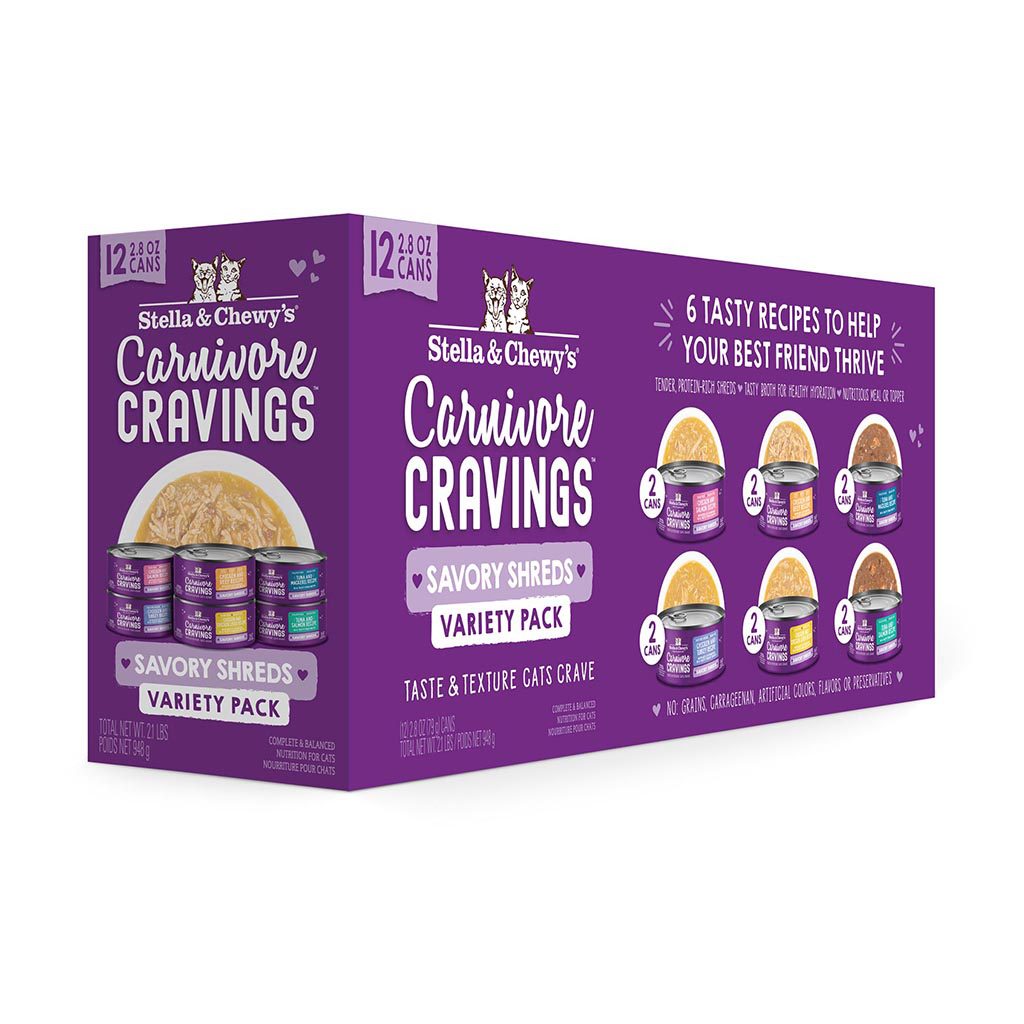 Stella & Chewy's Carnivore Cravings™ Savory Shreds Variety Pack - 12*2.8oz