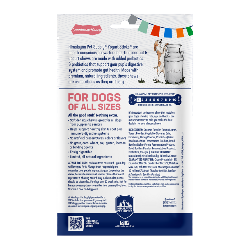Himalayan Dog Chew Yogurt Stick Cranberry Dog Treat