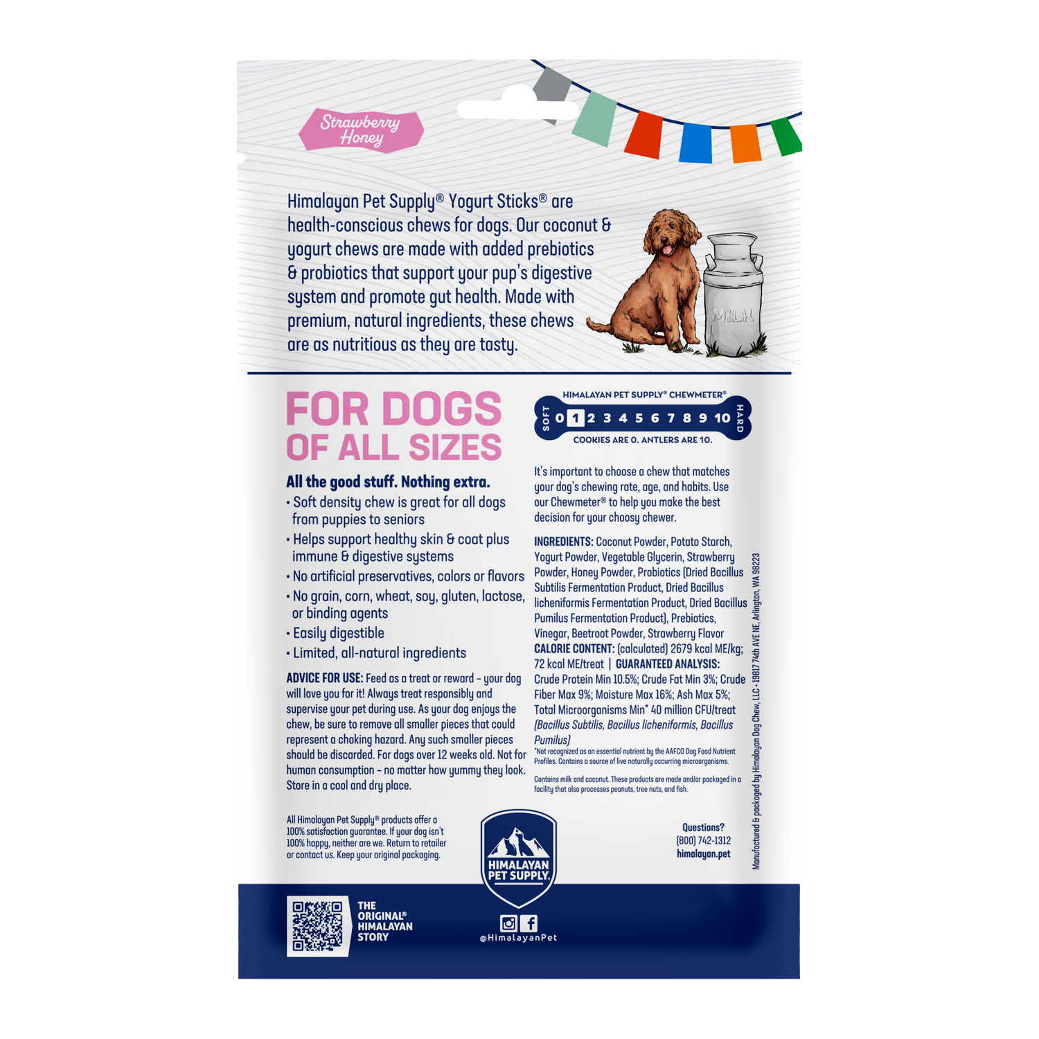 Himalayan Dog Chew Yogurt Stick Strawberry Dog Treat