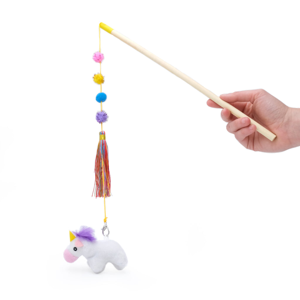 ZippyClaws Zippystick Cat Teaser Wand - Unicorn