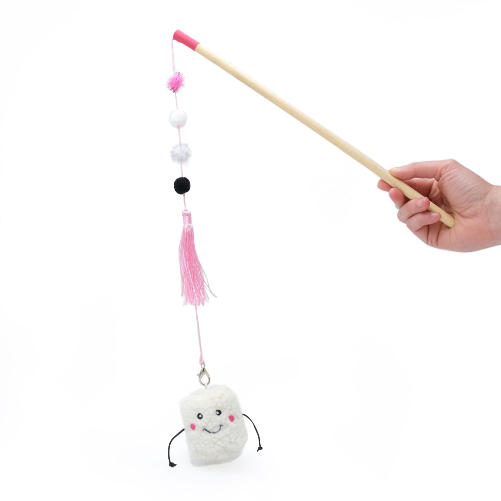 ZippyClaws Zippystick Cat Teaser Wand - Marshmallow