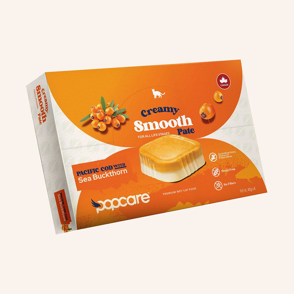Popcare Cat Creamy smooth pate-pacific cod with sea buckthorn