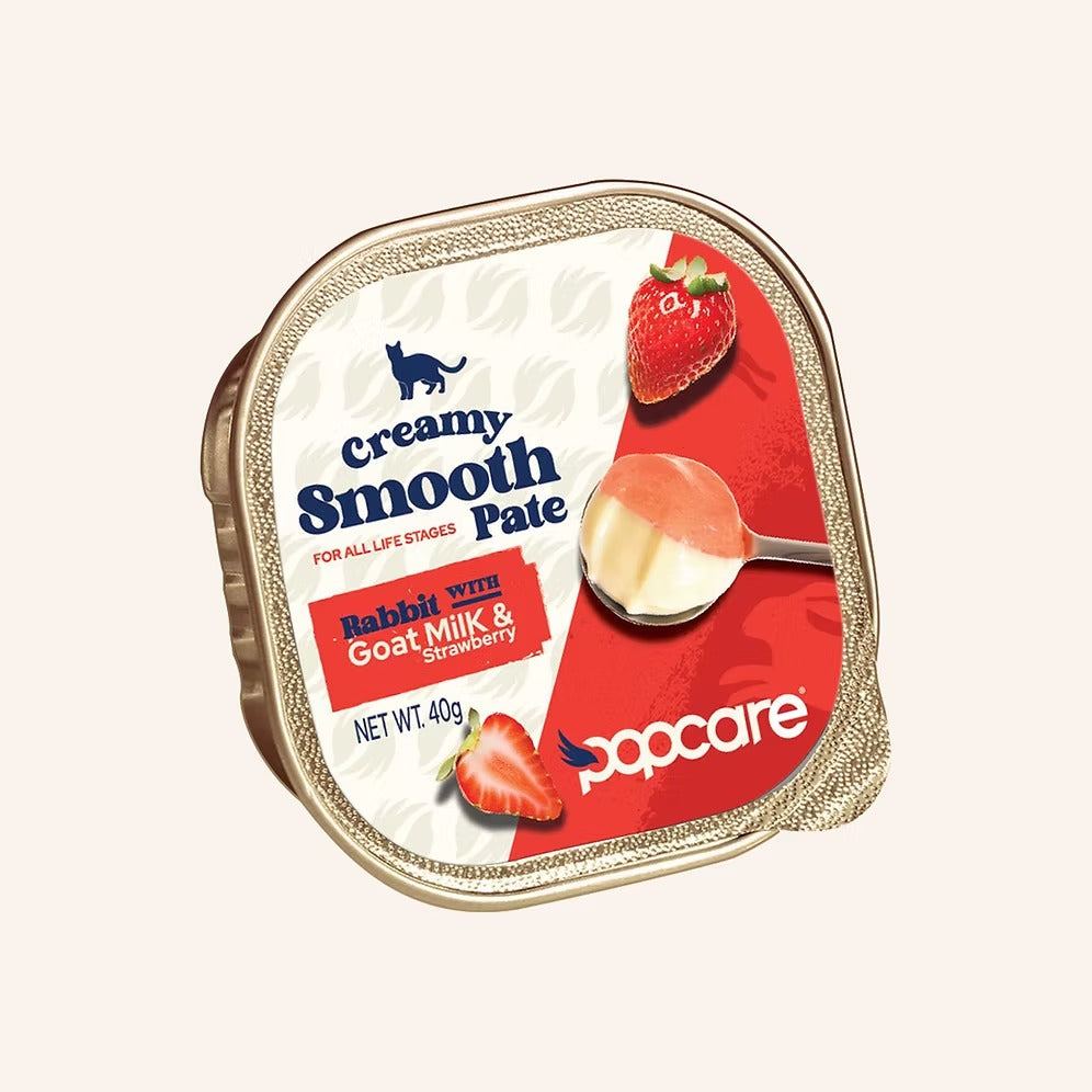 Popcare Cat Creamy smooth pate- rabbit with Goat Milk & strawberry