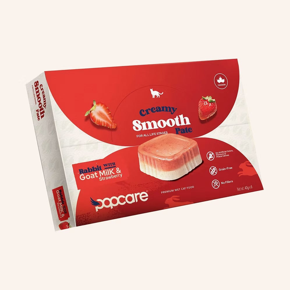 Popcare Cat Creamy smooth pate- rabbit with Goat Milk & strawberry