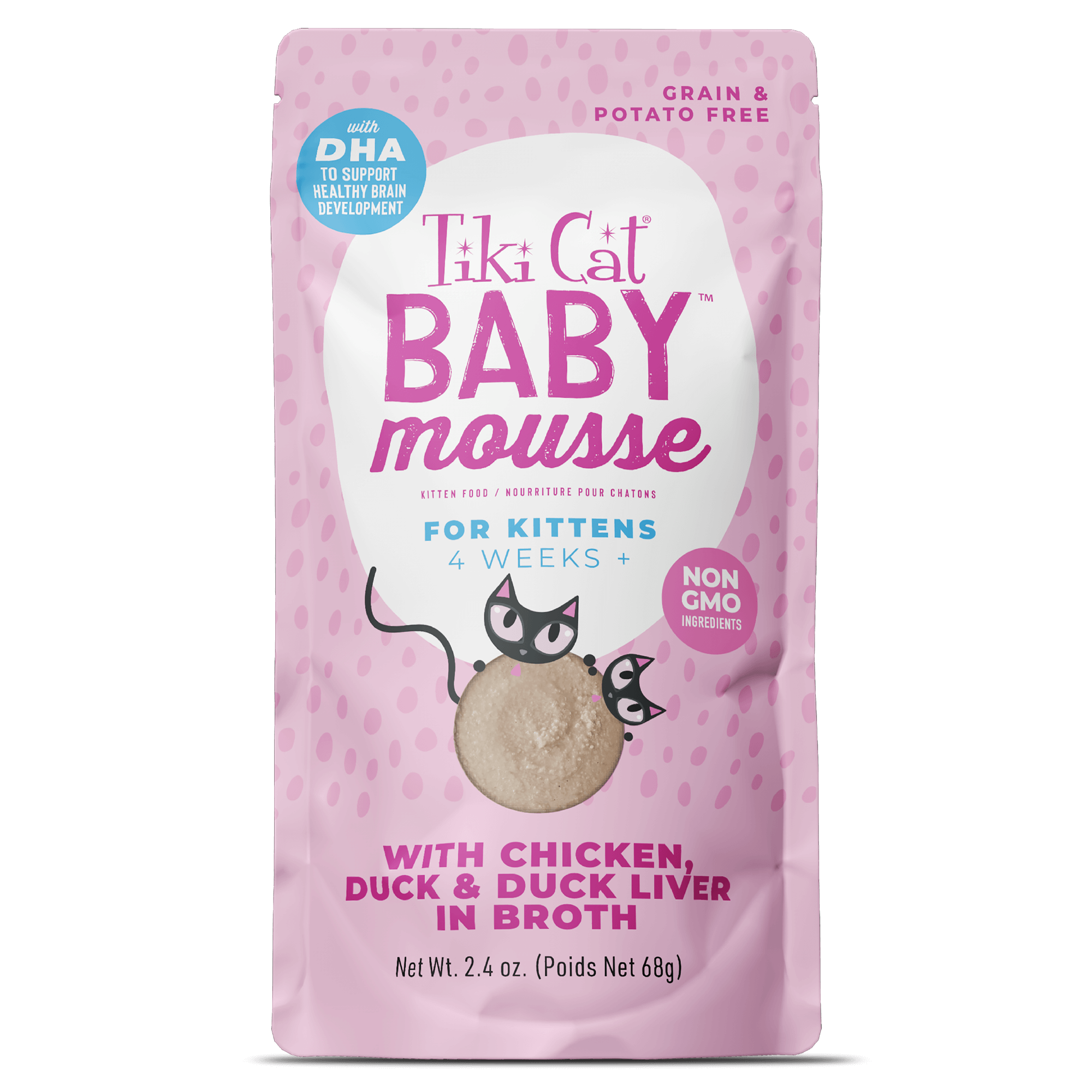 Tiki Cat Baby Mousse Wet Cat Food - Chicken, Duck & Duck Liver