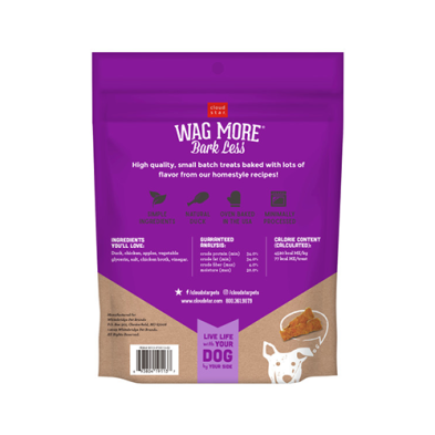 Cloud Star Wag More Bark Less Jerky Dog Treat -  Duck & Apple Dog