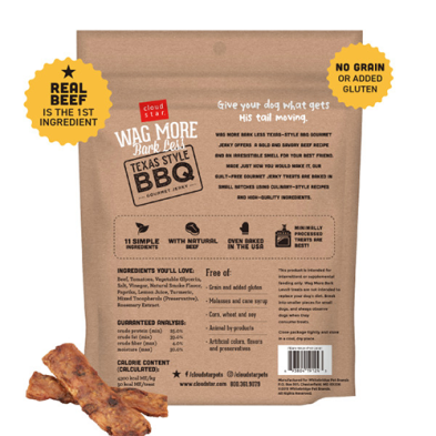 Cloud Star Wag More Texas Style BBQ Jerky Dog Treat - Beef Gourmet