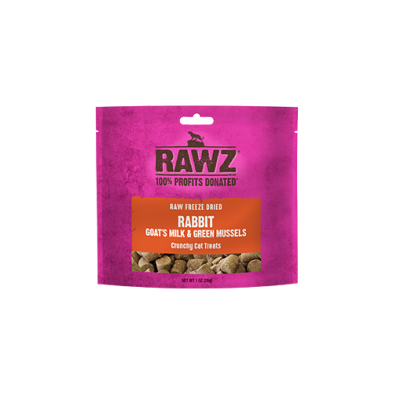 Rawz Freeze Dried Rabbit, Goat's Milk & Green Mussels Crunchy Cat Treats