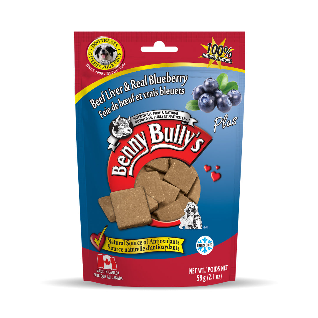 Benny Bullys Beef Liver Plus Blueberry Dog Treat - 58g