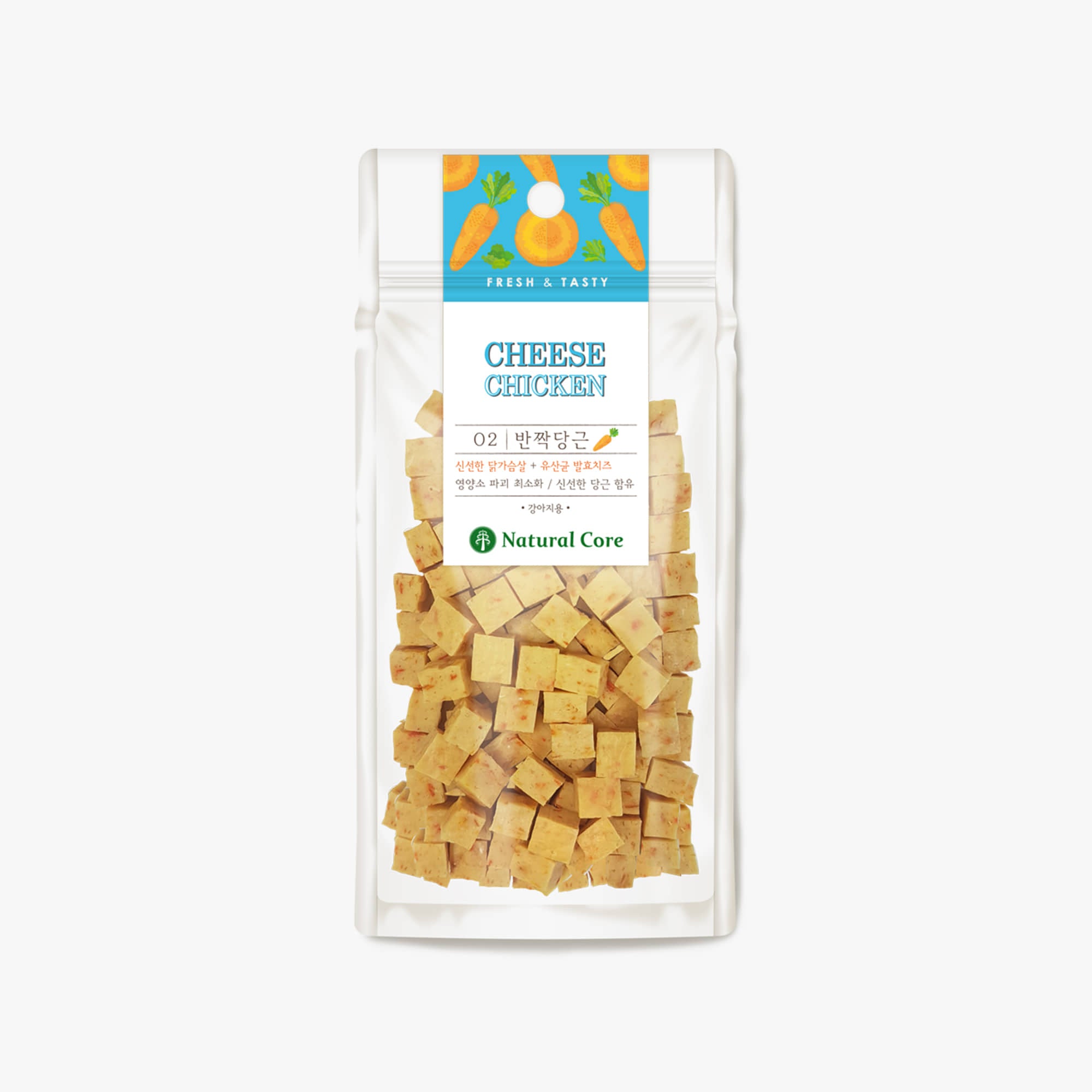 Natural Core Chicken & Carrot Cheese Cube Dog Treats - 80g