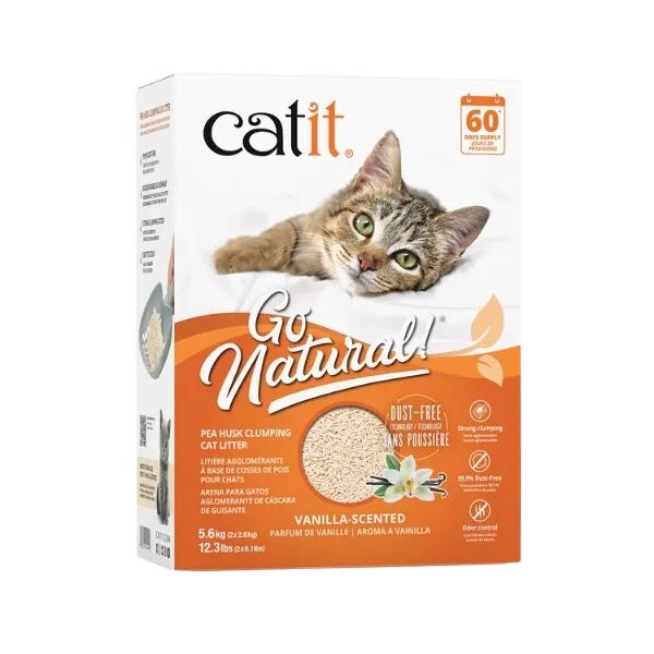 Catit Go Natural! Pea Husk Clumping Cat Litter - Vanilla